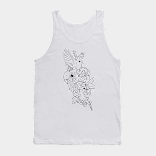 Bird Flower Tattoo Design Tank Top